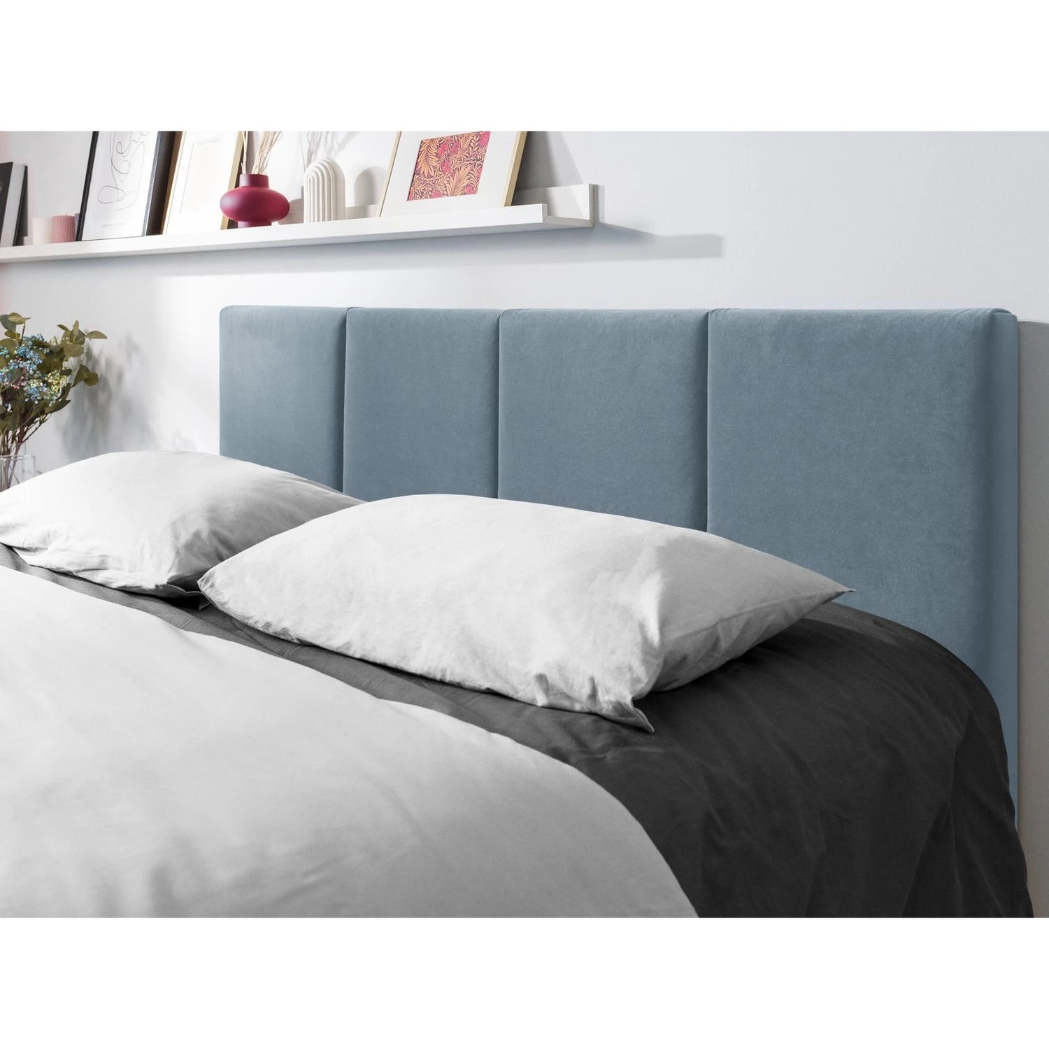 Pyla Bett mit Stauraum und Kopfteil in Samt (Mat73) in Blau, 140x200 cm – Bild 3