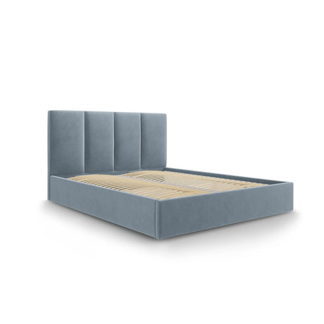 Pyla Bett mit Stauraum und Kopfteil in Samt (Mat73) in Blau, 140x200 cm – Bild 5