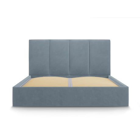 Pyla Bett mit Stauraum und Kopfteil in Samt (Mat73) in Blau, 140x200 cm – Bild 7