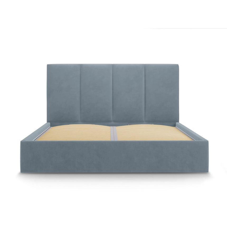 Pyla Bett mit Stauraum und Kopfteil in Samt (Mat73) in Blau, 140x200 cm – Bild 7