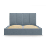 Pyla Bett mit Stauraum und Kopfteil in Samt (Mat73) in Blau, 160x200 cm – Bild 7