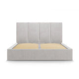 Pyla Bett mit Stauraum und Kopfteil in Samt (Mat83) in Hellgrau, 180x200 cm – Bild 7