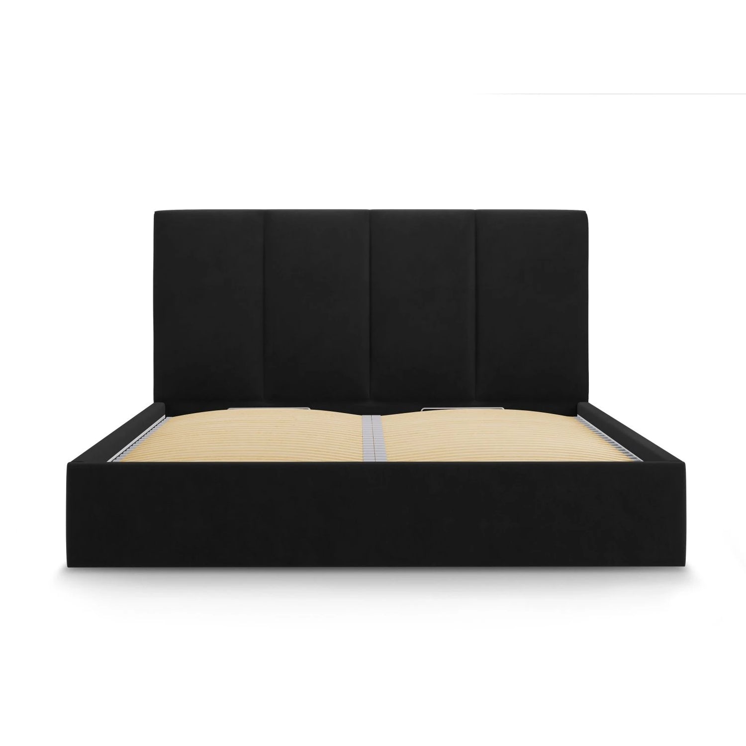 Pyla Bett mit Stauraum und Kopfteil in Samt (Mat99) in Schwarz, 140x200 cm – Bild 7