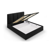 Pyla Bett mit Stauraum und Kopfteil in Samt (Mat99) in Schwarz, 180x200 cm – Bild 6