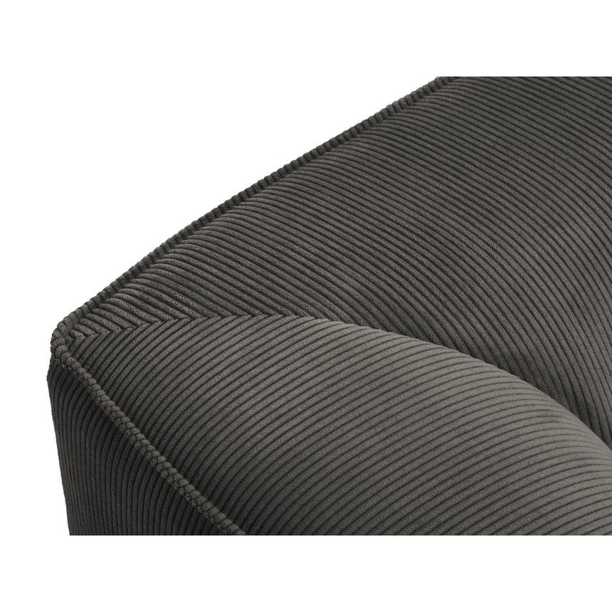 Ruby 2-Sitzer Sofa Chaiselongue Links, mit Bezug in Cord (ScaAnt) in Dunkelgrau, 180x93 cm – Bild 4