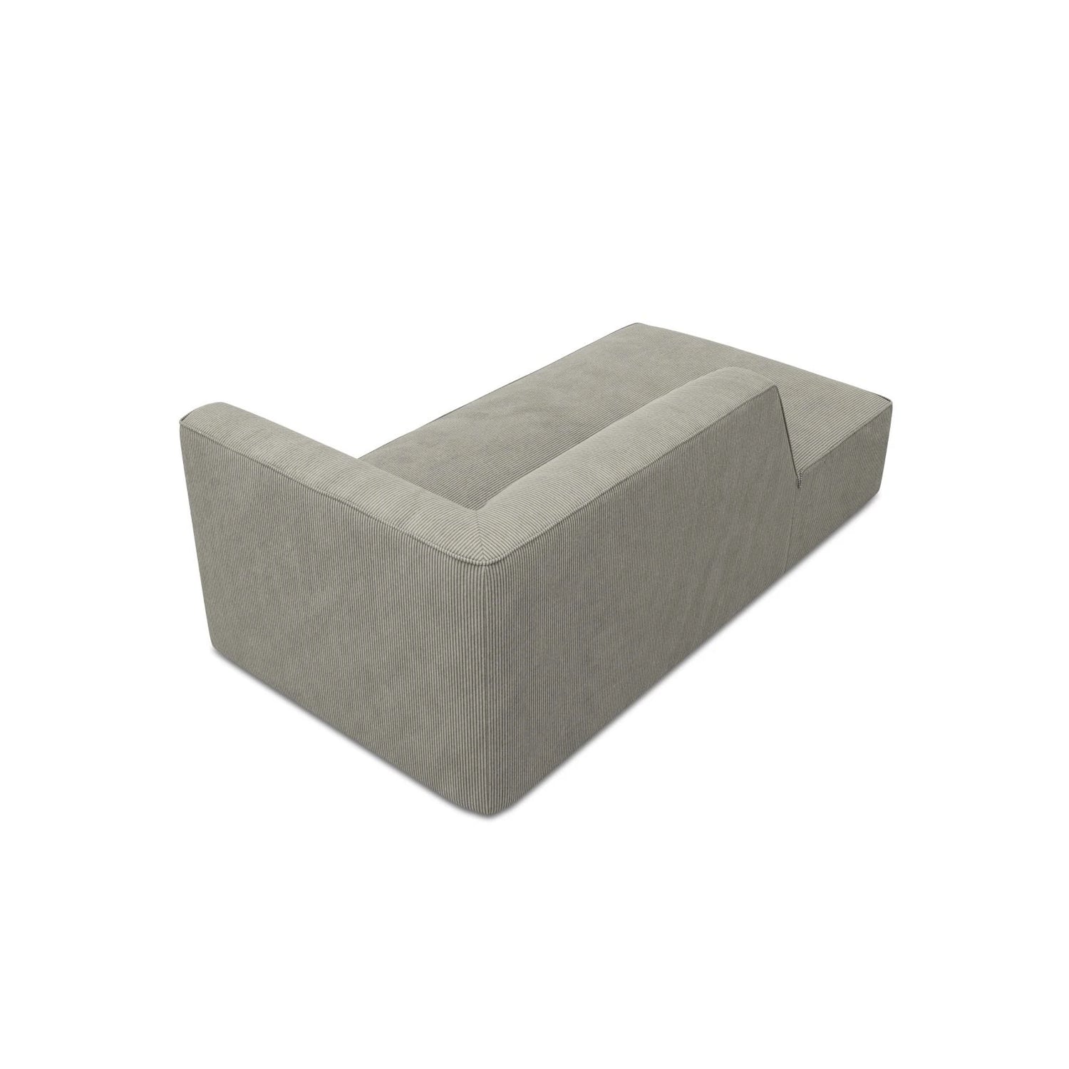 Ruby 2-Sitzer Sofa Chaiselongue Links, mit Bezug in Cord (ScaAsh) in Hellgrau, 180x93 cm – Bild 6