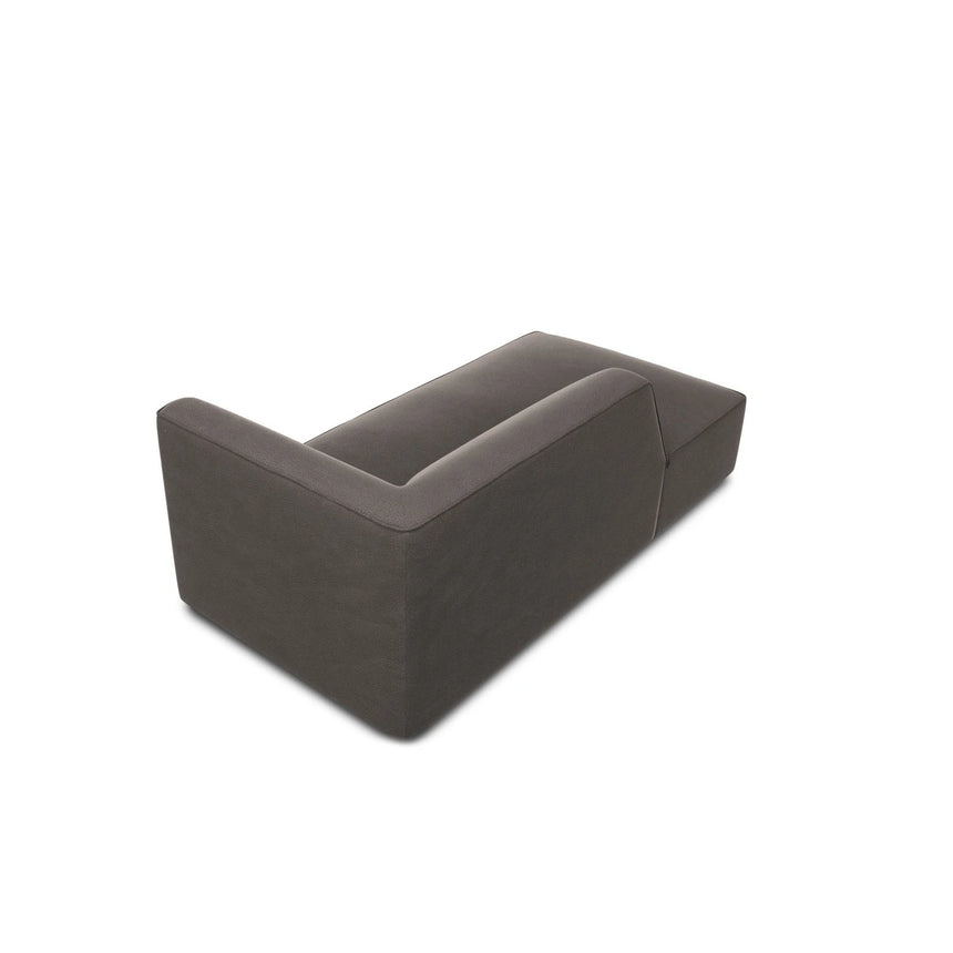 Ruby 2-Sitzer Sofa Chaiselongue Links, mit Bezug in Samt (Sal18) in Dunkelgrau, 180x93 cm – Bild 6