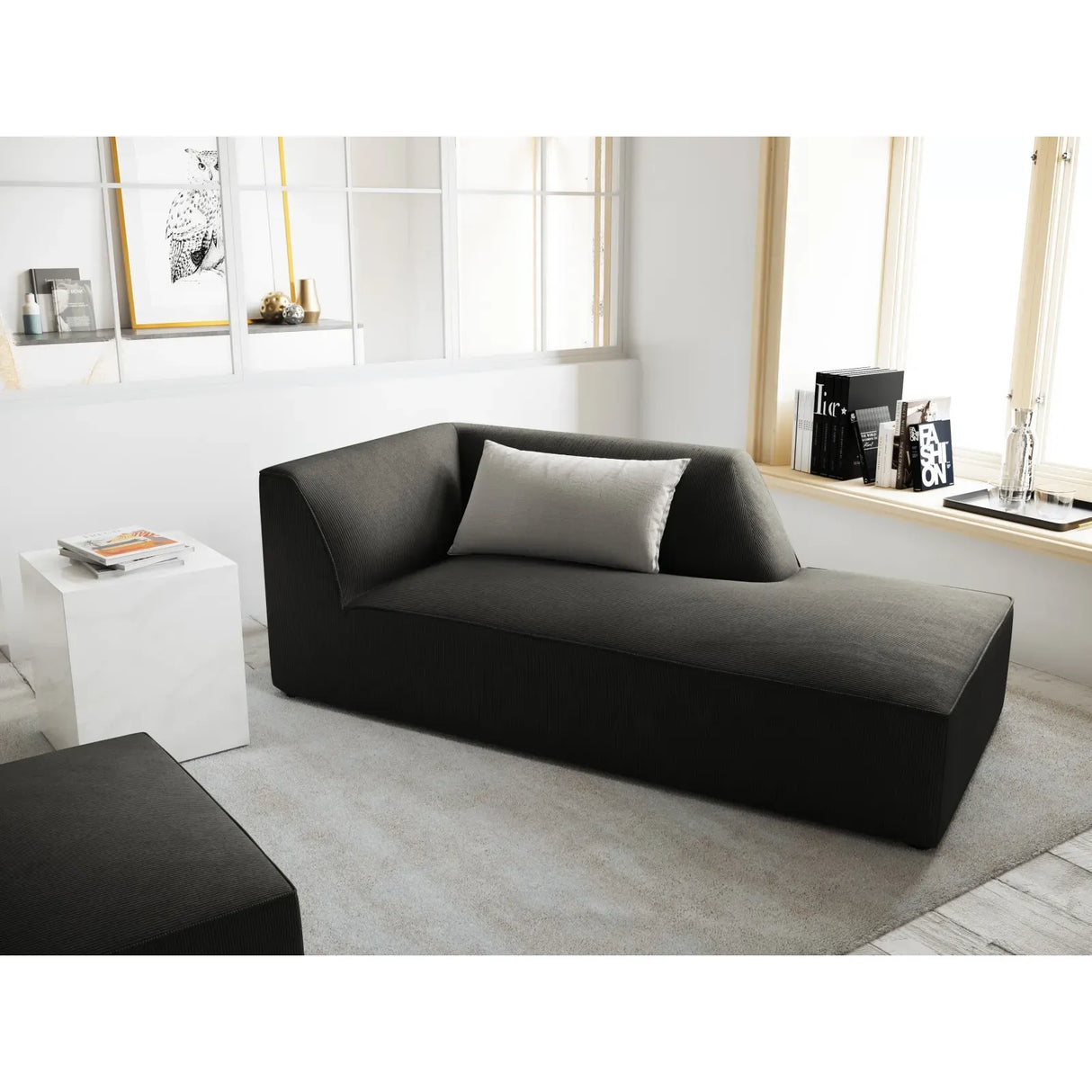 Ruby 2-Sitzer Sofa Chaiselongue Rechts, mit Bezug in Samt, Cord oder Strukturstoff, 180x93 cm