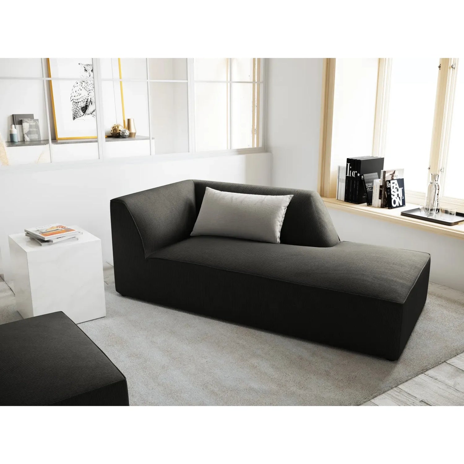 Ruby 2-Sitzer Sofa Chaiselongue Rechts, mit Bezug in Samt, Cord oder Strukturstoff, 180x93 cm