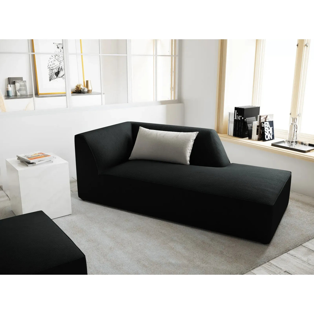 Ruby 2-Sitzer Sofa Chaiselongue Rechts, mit Bezug in Samt, Cord oder Strukturstoff, 180x93 cm