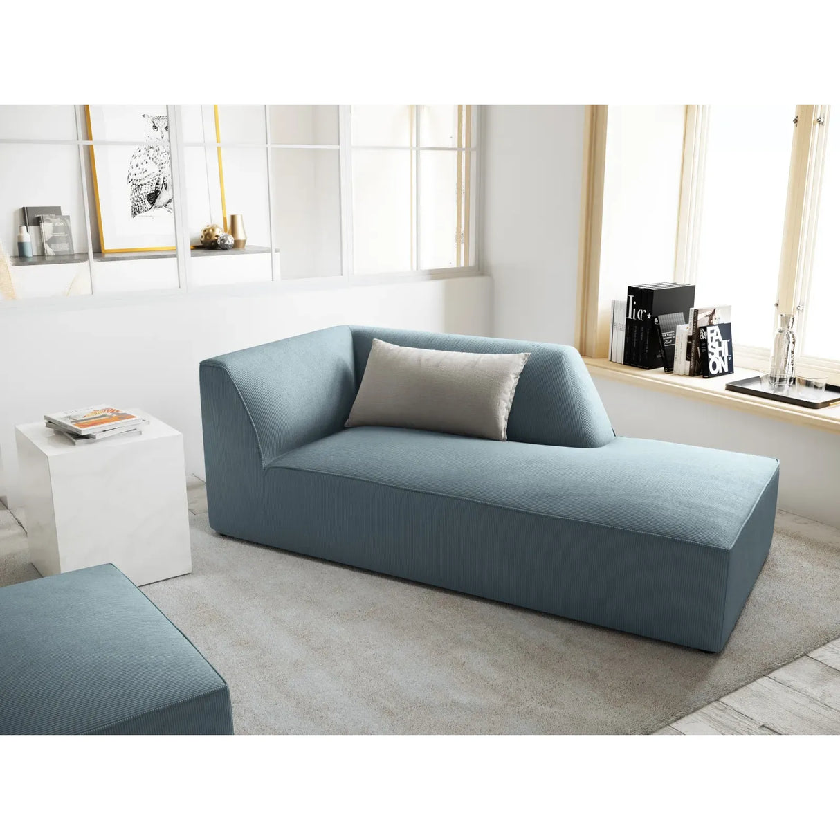 Ruby 2-Sitzer Sofa Chaiselongue Rechts, mit Bezug in Samt, Cord oder Strukturstoff, 180x93 cm