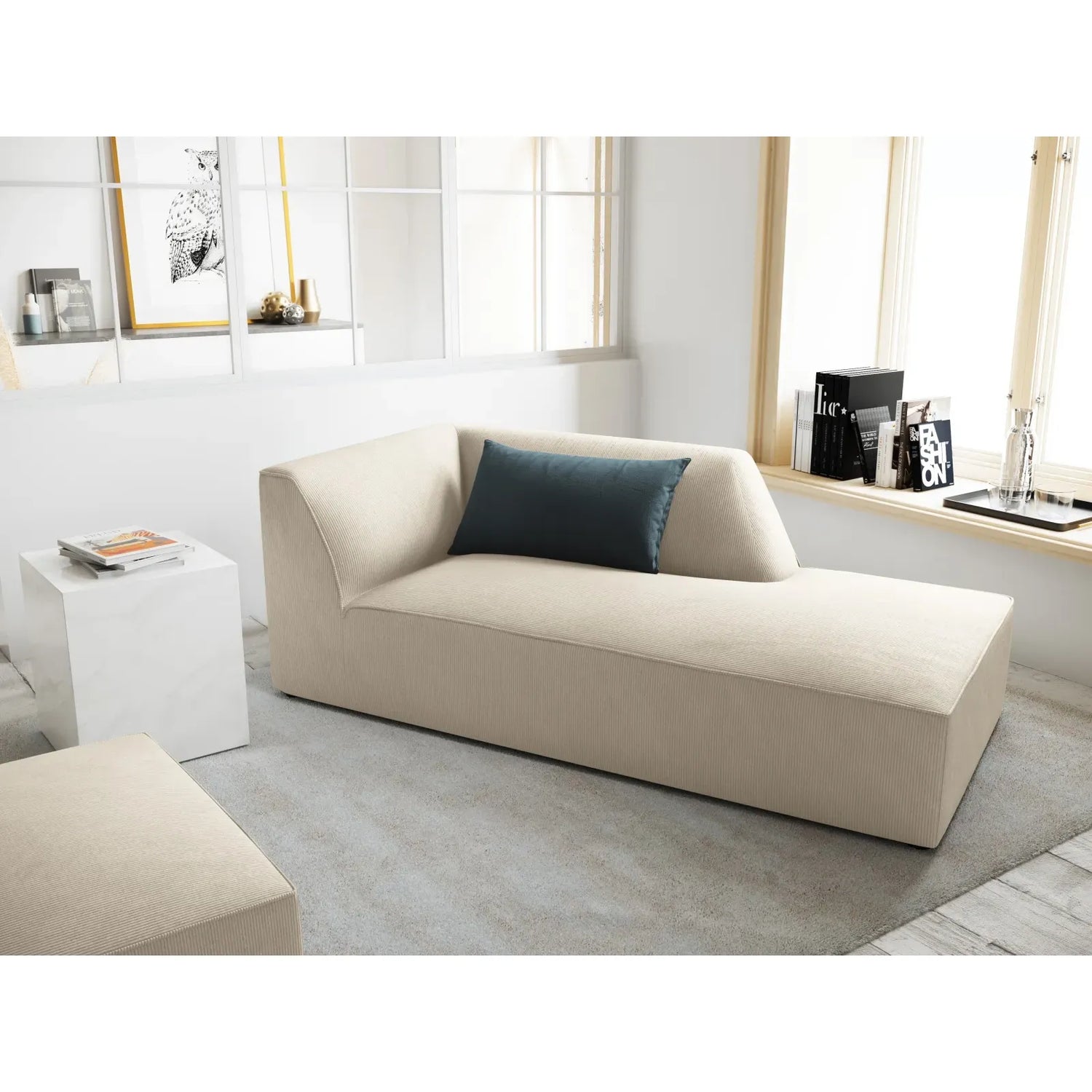 Ruby 2-Sitzer Sofa Chaiselongue Rechts, mit Bezug in Samt, Cord oder Strukturstoff, 180x93 cm - ZEN ZONE Furniture