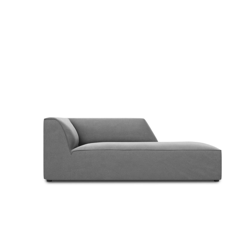 Ruby 2-Sitzer Sofa Chaiselongue Rechts, mit Bezug in Samt (Sal17) in Grau, 180x93 cm – Bild 1