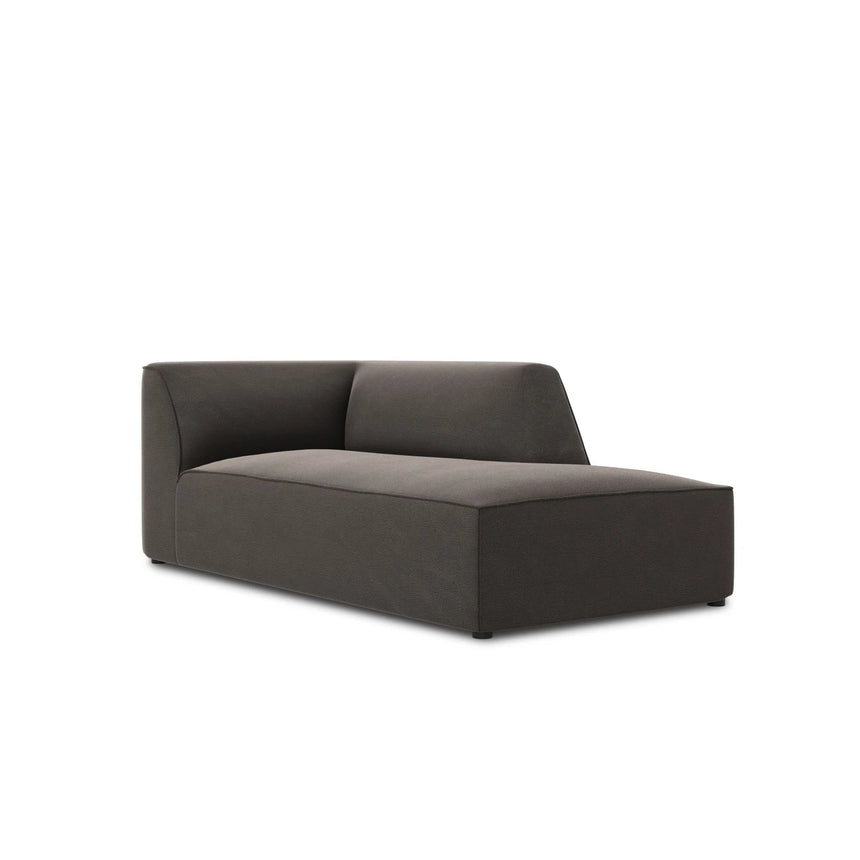 Ruby 2-Sitzer Sofa Chaiselongue Rechts, mit Bezug in Samt (Sal18) in Dunkelgrau, 180x93 cm – Bild 5