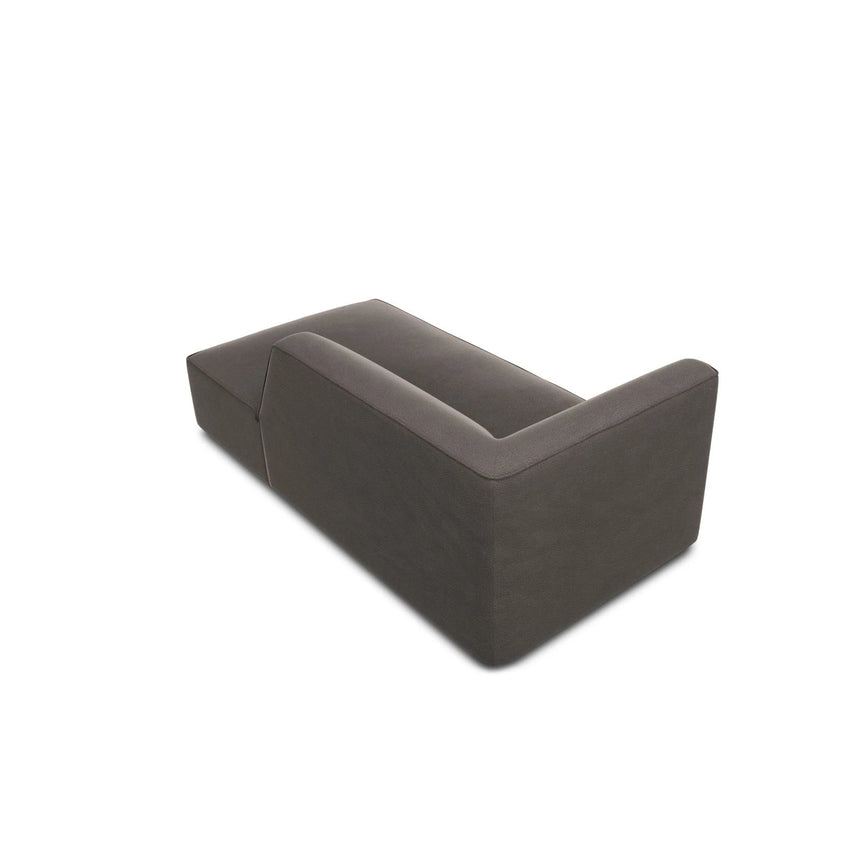 Ruby 2-Sitzer Sofa Chaiselongue Rechts, mit Bezug in Samt (Sal18) in Dunkelgrau, 180x93 cm – Bild 6