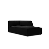 Ruby 2-Sitzer Sofa Chaiselongue Rechts, mit Bezug in Samt (Sal19) in Schwarz, 180x93 cm – Bild 5