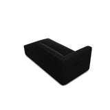 Ruby 2-Sitzer Sofa Chaiselongue Rechts, mit Bezug in Samt (Sal19) in Schwarz, 180x93 cm – Bild 6
