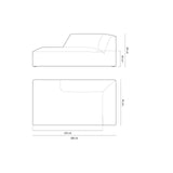 Ruby 2-Sitzer Sofa Chaiselongue Rechts, mit Bezug in Strukturierter Stoff (Ota18) in Marineblau, 180x93 cm – Bild 2