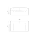 Ruby 2-Sitzer Sofa mit Bezug in Cord (ScaAsh) in Hellgrau, 174x93 cm – Bild 2