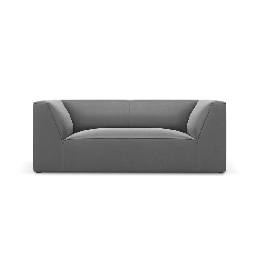 Ruby 2-Sitzer Sofa mit Bezug in Samt (Sal17) in Grau, 174x93 cm – Bild 1