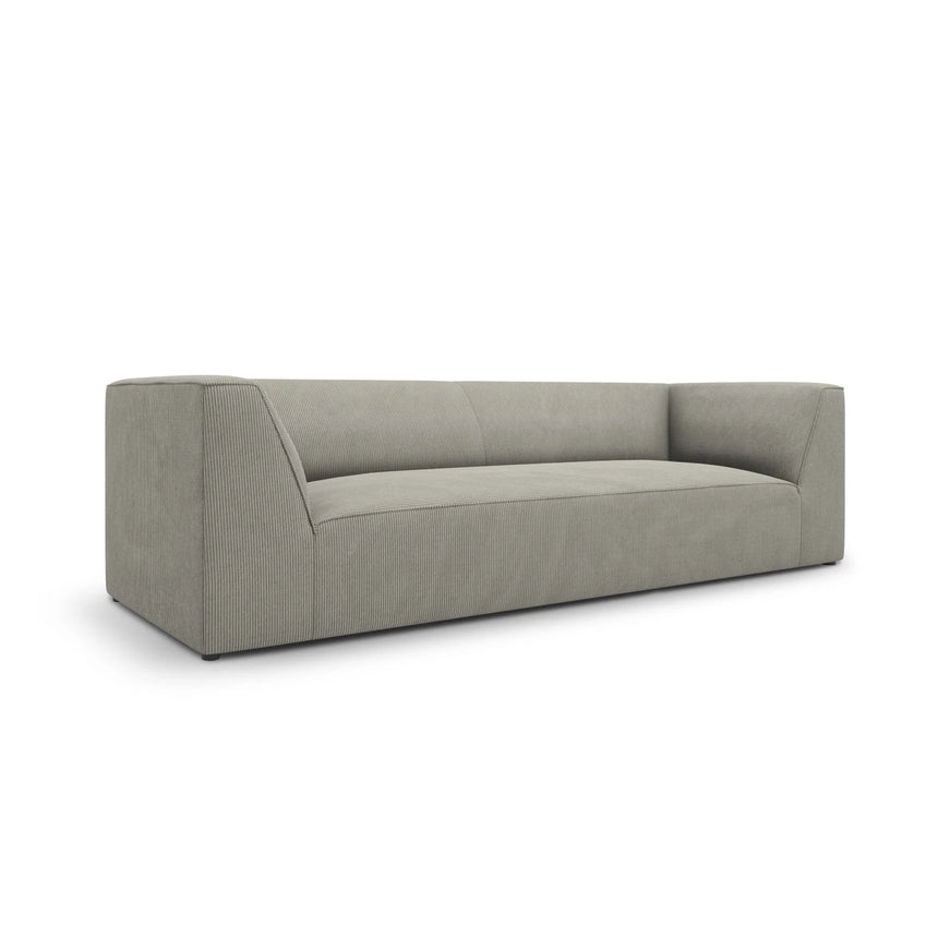 Ruby 3-Sitzer Sofa mit Bezug aus Cord (ScaAsh) in Hellgrau, 232x93 cm – Bild 4