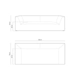 Ruby 3-Sitzer Sofa mit Bezug aus Samt (Sal19) in Schwarz, 232x93 cm – Bild 2