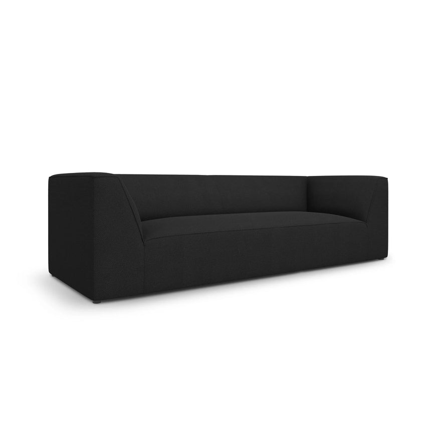 Ruby 3-Sitzer Sofa mit Bezug aus Strukturierter Stoff (Ota12) in Schwarz, 232x93 cm – Bild 3