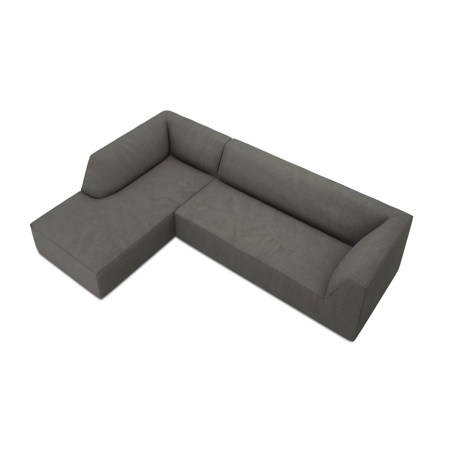Ruby 4-Sitzer Ecksofa Links, mit Bezug aus Cord (ScaAnt) in Dunkelgrau, 273x180 cm – Bild 7