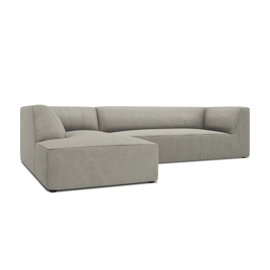 Ruby 4-Sitzer Ecksofa Links, mit Bezug aus Cord (ScaAsh) in Hellgrau, 273x180 cm – Bild 6