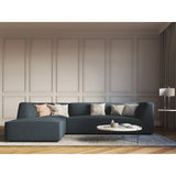 Canapé d'angle Ruby 4 places, côté gauche, revêtu de velours, de velours côtelé ou de tissu texturé, 273 x 180 cm