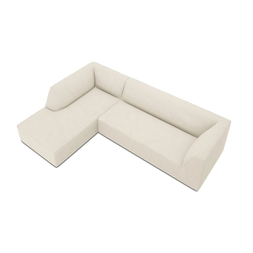 Ruby 4-Sitzer Ecksofa Links, mit Bezug aus Samt, Cord oder Strukturstoff, 273x180 cm – Bild 7