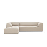Ruby 4-Sitzer Ecksofa Links, mit Bezug aus Samt (Sal1) in Beige, 273x180 cm – Bild 1
