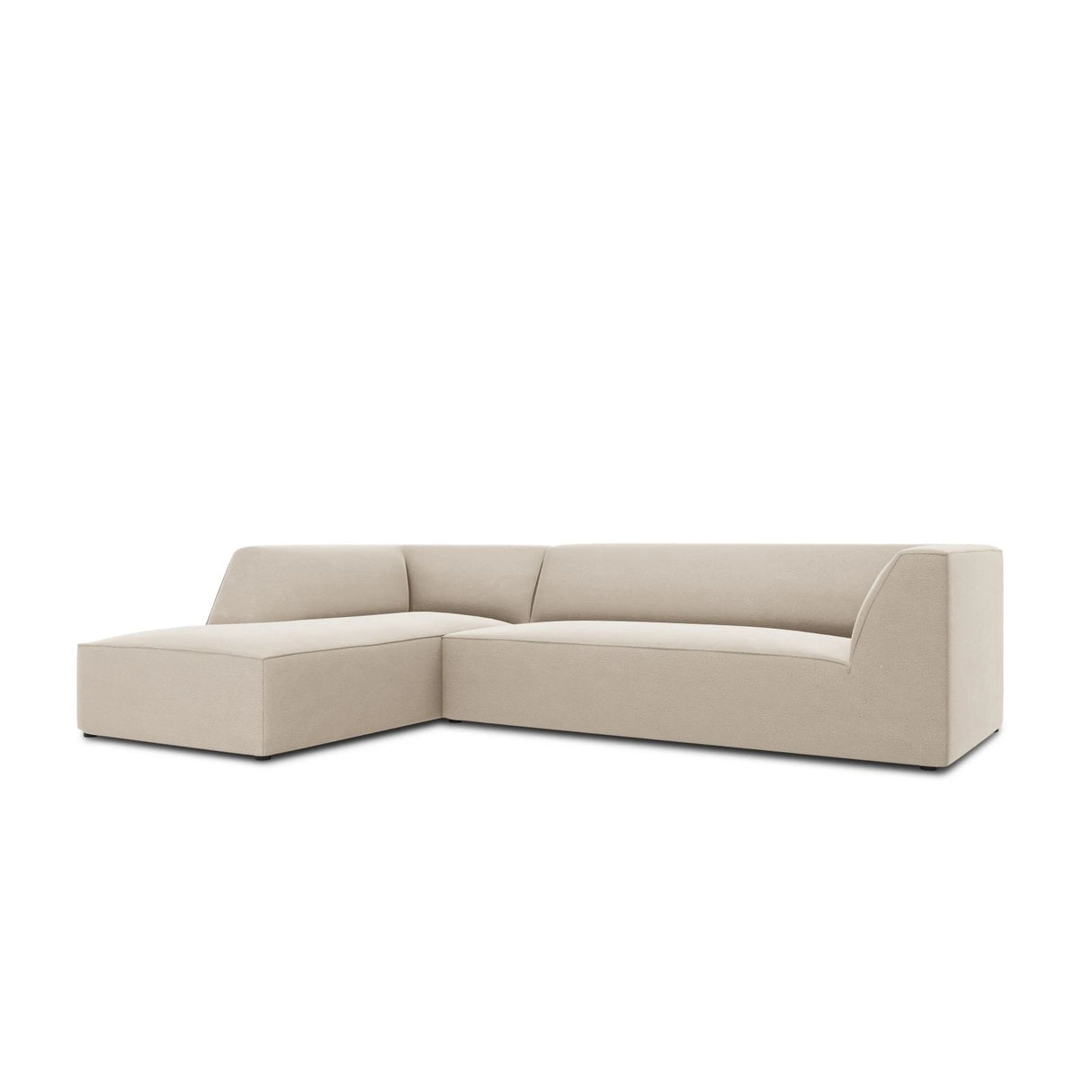 Ruby 4-Sitzer Ecksofa Links, mit Bezug aus Samt (Sal1) in Beige, 273x180 cm – Bild 6