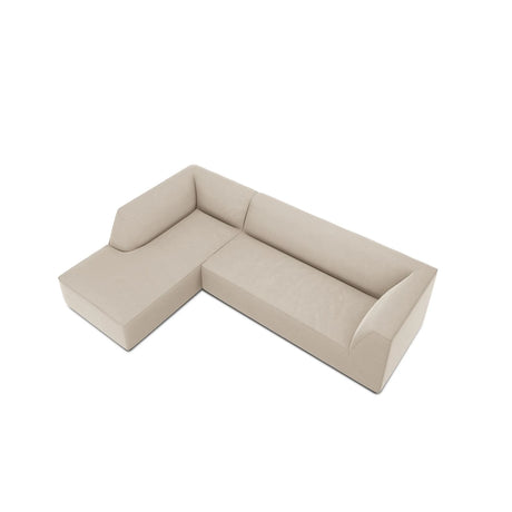 Ruby 4-Sitzer Ecksofa Links, mit Bezug aus Samt (Sal1) in Beige, 273x180 cm – Bild 7