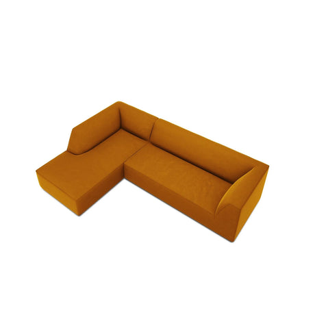Ruby 4-Sitzer Ecksofa Links, mit Bezug aus Samt (Sal10) in Gelb, 273x180 cm – Bild 7
