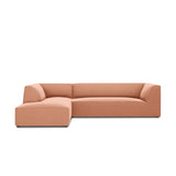 Ruby 4-Sitzer Ecksofa Links, mit Bezug aus Samt (Sal11) in Rosa, 273x180 cm – Bild 1