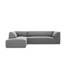 Ruby 4-Sitzer Ecksofa Links, mit Bezug aus Samt (Sal17) in Grau, 273x180 cm – Bild 1