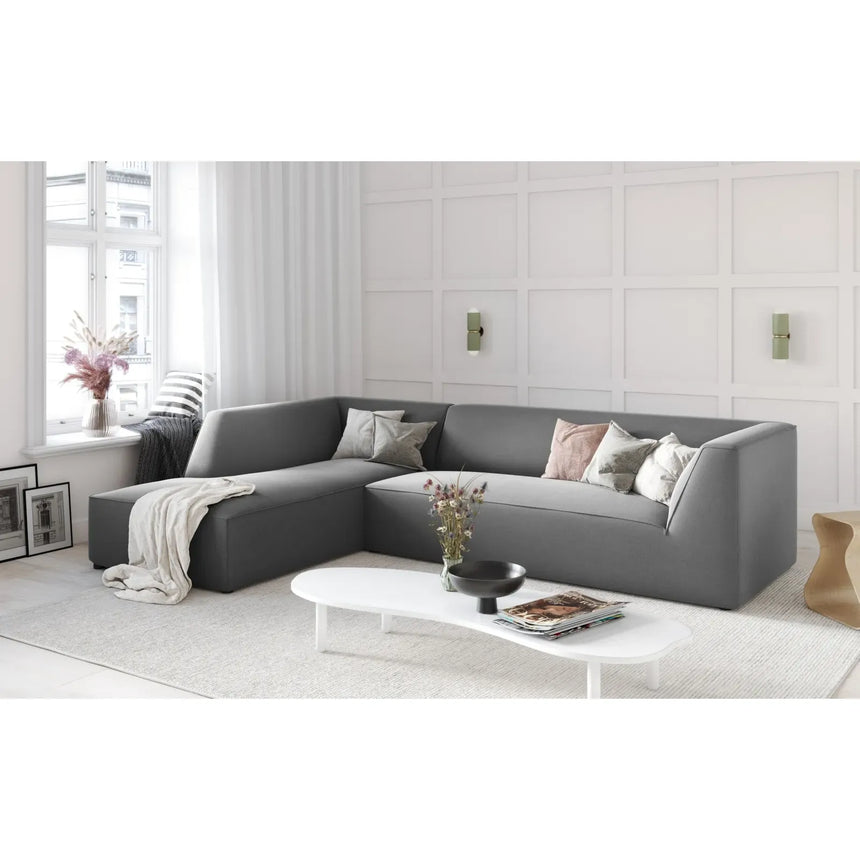Ruby 4-Sitzer Ecksofa Links, mit Bezug aus Samt, Cord oder Strukturstoff, 273x180 cm - ZEN ZONE Furniture