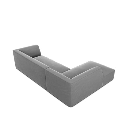 Ruby 4-Sitzer Ecksofa Links, mit Bezug aus Samt (Sal17) in Grau, 273x180 cm – Bild 8