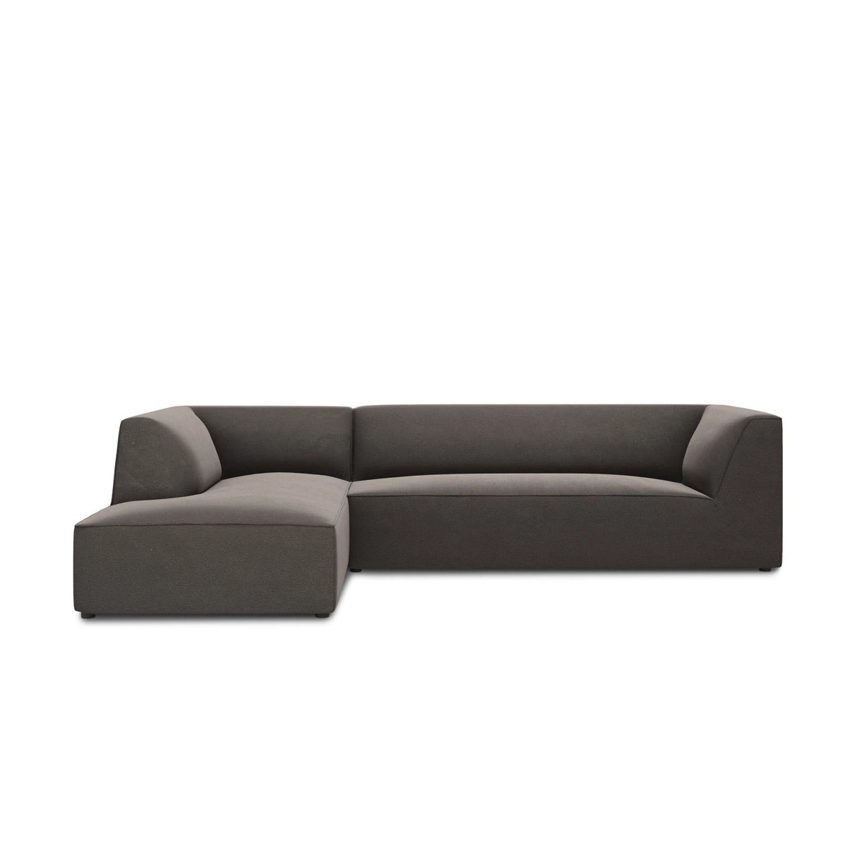 Ruby 4-Sitzer Ecksofa Links, mit Bezug aus Samt (Sal18) in Dunkelgrau, 273x180 cm – Bild 1