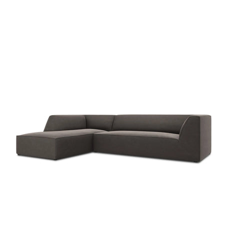 Ruby 4-Sitzer Ecksofa Links, mit Bezug aus Samt (Sal18) in Dunkelgrau, 273x180 cm – Bild 6
