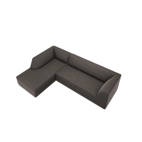 Ruby 4-Sitzer Ecksofa Links, mit Bezug aus Samt (Sal18) in Dunkelgrau, 273x180 cm – Bild 7