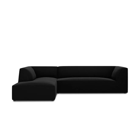 Ruby 4-Sitzer Ecksofa Links, mit Bezug aus Samt (Sal19) in Schwarz, 273x180 cm – Bild 1