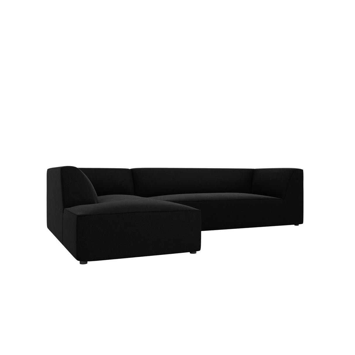 Ruby 4-Sitzer Ecksofa Links, mit Bezug aus Samt (Sal19) in Schwarz, 273x180 cm – Bild 5