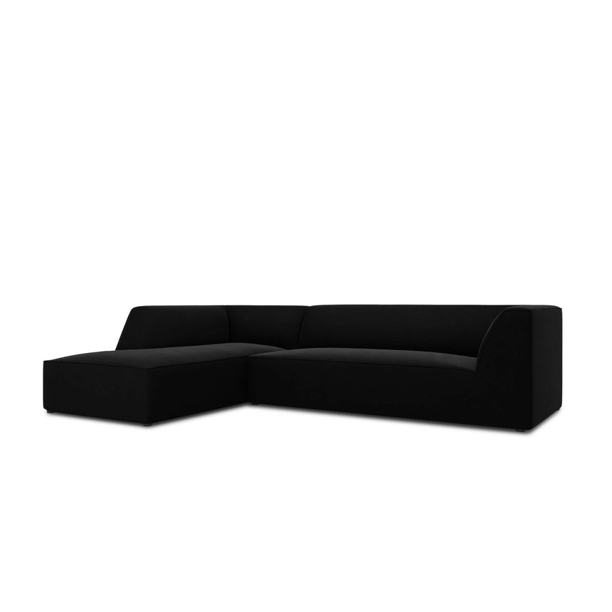 Ruby 4-Sitzer Ecksofa Links, mit Bezug aus Samt (Sal19) in Schwarz, 273x180 cm – Bild 6