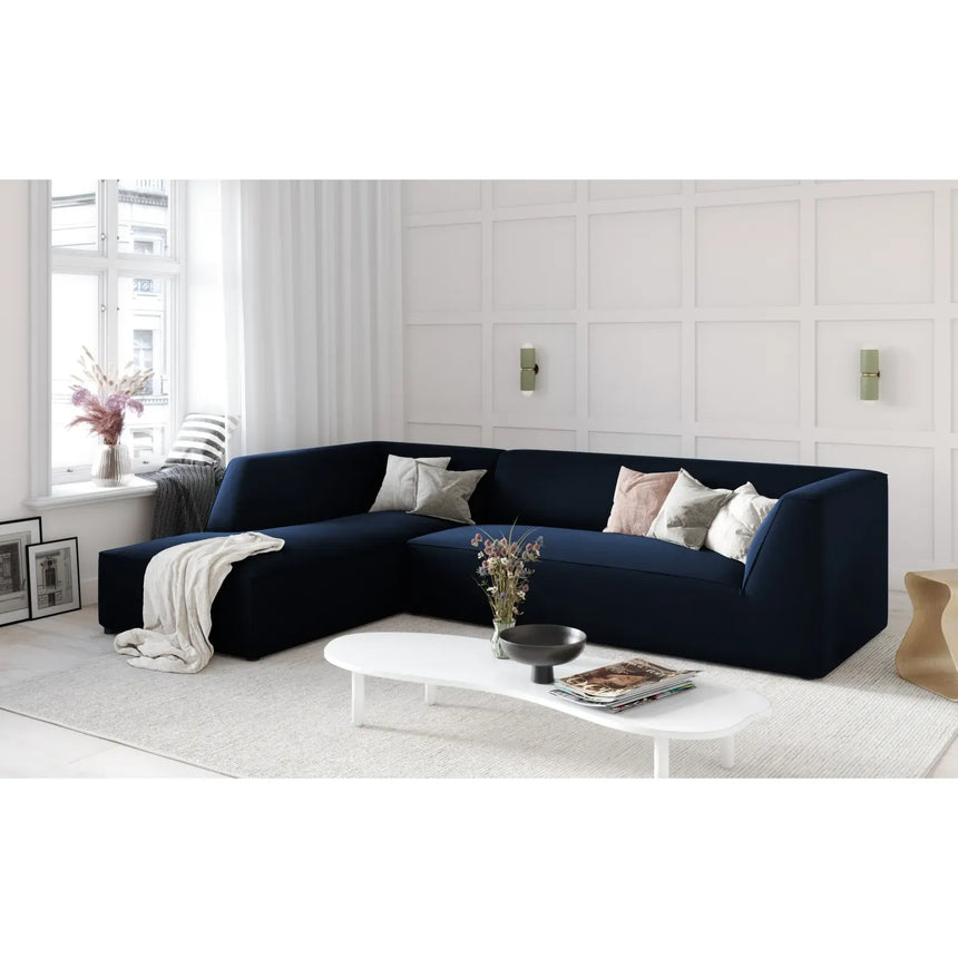 Ruby 4-Sitzer Ecksofa Links, mit Bezug aus Samt, Cord oder Strukturstoff, 273x180 cm - ZEN ZONE Furniture
