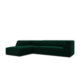Ruby 4-Sitzer Ecksofa Links, mit Bezug aus Samt (Sal7) in Flaschengrün, 273x180 cm – Bild 6