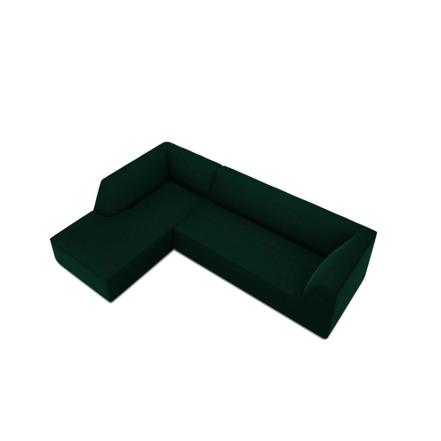 Ruby 4-Sitzer Ecksofa Links, mit Bezug aus Samt (Sal7) in Flaschengrün, 273x180 cm – Bild 7