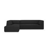 Ruby 4-Sitzer Ecksofa Links, mit Bezug aus Strukturierter Stoff (Ota12) in Schwarz, 273x180 cm – Bild 1