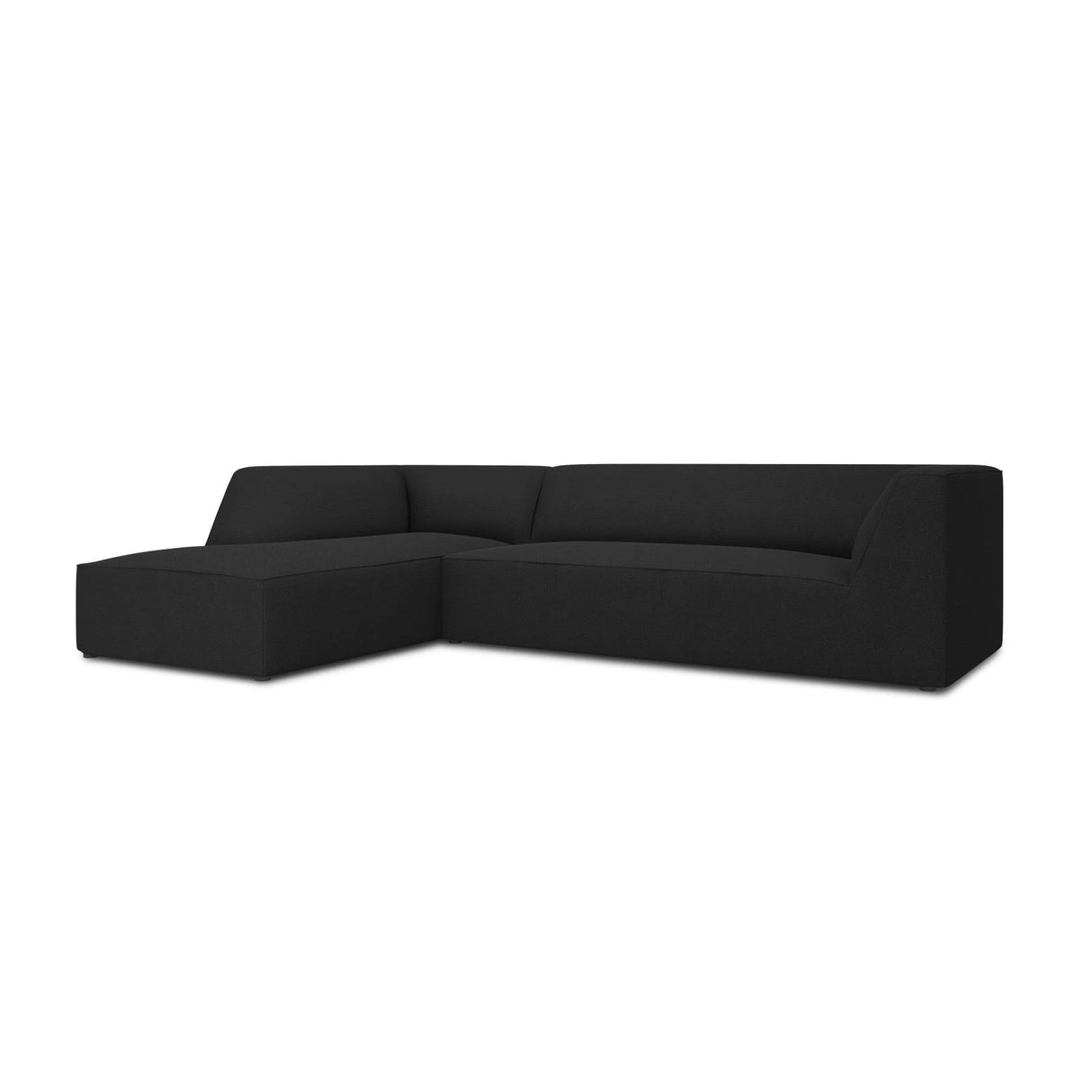 Ruby 4-Sitzer Ecksofa Links, mit Bezug aus Strukturierter Stoff (Ota12) in Schwarz, 273x180 cm – Bild 4